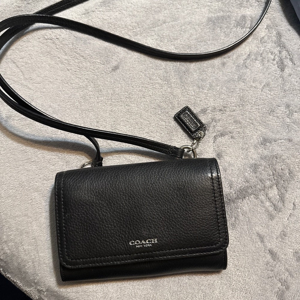 Coach Black Pebbled Leather Crossbody Bag